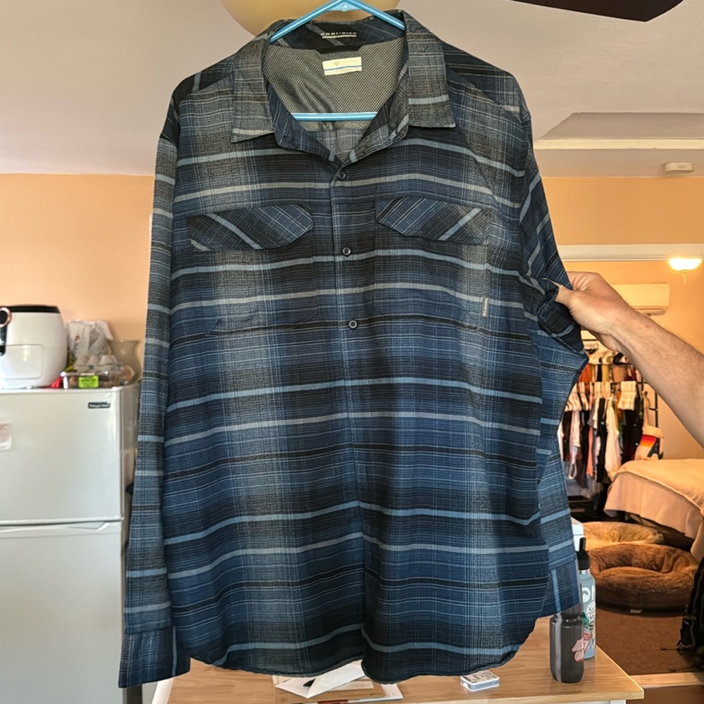 Columbia Omni-wick Blue Flannel